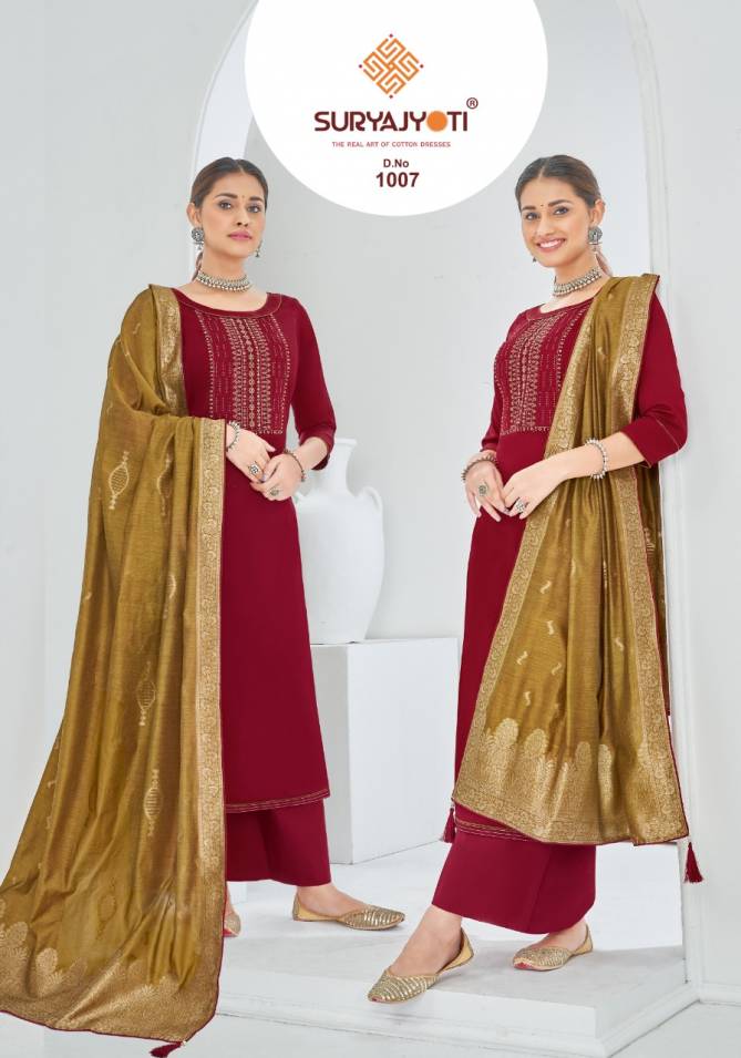 Suryajyoti Pasoori 1 Jam Cotton Fancy Embroidery Dress Material Collection